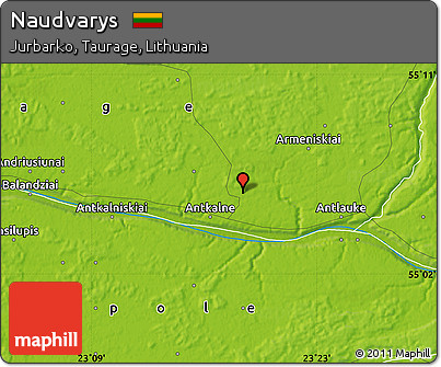 Physical Map of Naudvarys