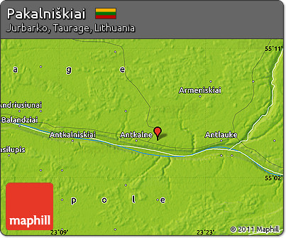 Physical Map of Pakalniškiai