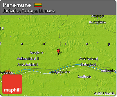 Physical Map of Panemunė