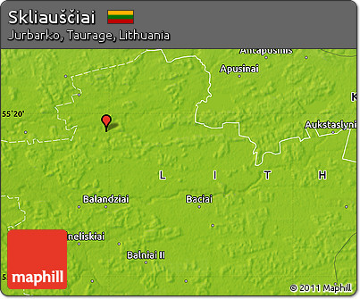 Physical Map of Skliauščiai
