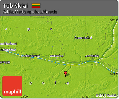 Physical Map of Tūbiškiai