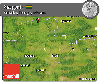 Satellite Map of Paupynis