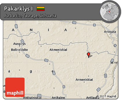 Shaded Relief Map of Pakarklys I