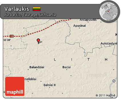 Shaded Relief Map of Varlaukis