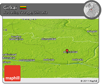 Physical Panoramic Map of Girkai