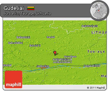 Physical Panoramic Map of Gudeliai