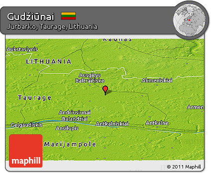 Physical Panoramic Map of Gudžiūnai