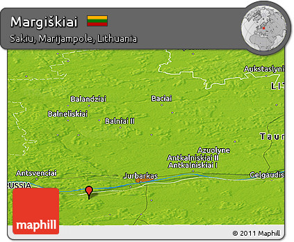 Physical Panoramic Map of Margiškiai
