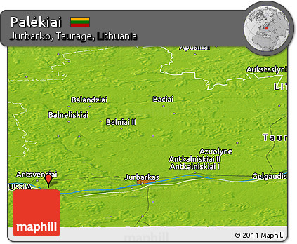 Physical Panoramic Map of Palėkiai