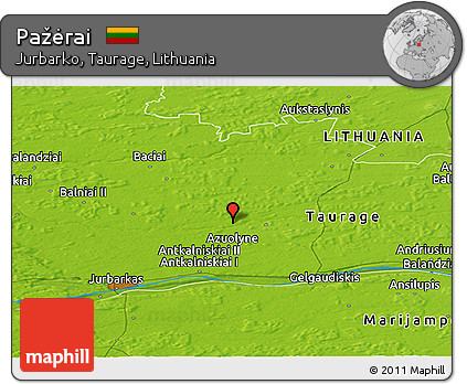 Physical Panoramic Map of Pažėrai