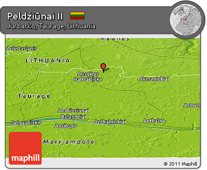 Physical Panoramic Map of Peldžiūnai II
