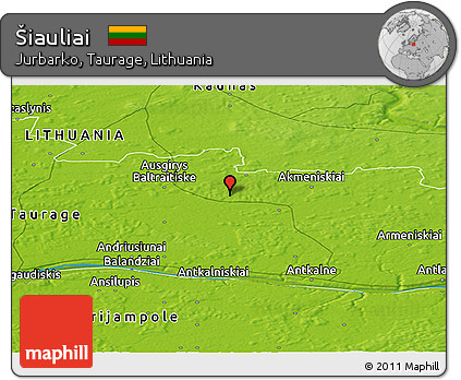 Physical Panoramic Map of Šiauliai