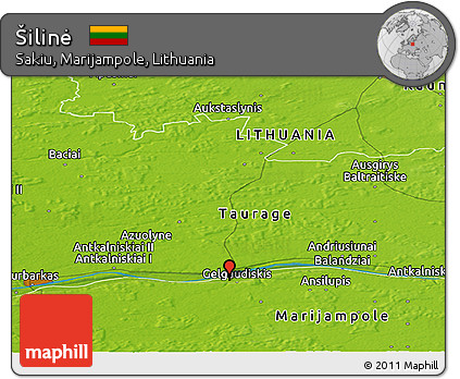 Physical Panoramic Map of Šilinė