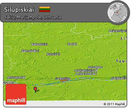 Physical Panoramic Map of Šilupiškiai