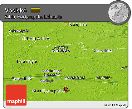 Physical Panoramic Map of Vosiškė