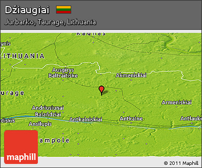 Physical Panoramic Map of Džiaugiai
