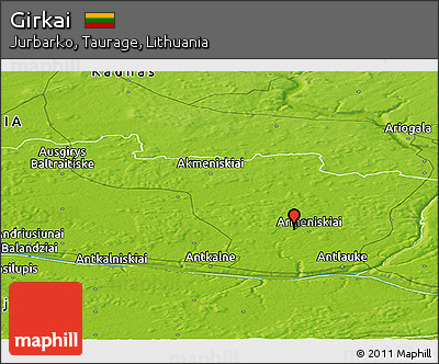 Physical Panoramic Map of Girkai