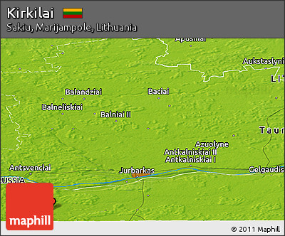 Physical Panoramic Map of Kirkilai