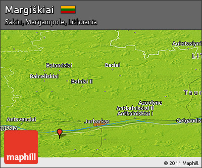 Physical Panoramic Map of Margiškiai