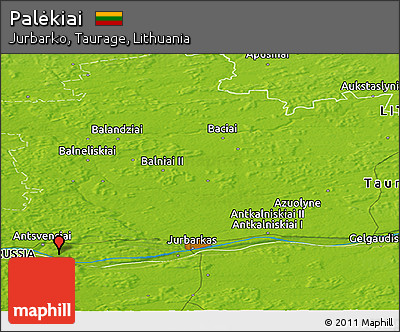 Physical Panoramic Map of Palėkiai