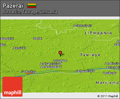 Physical Panoramic Map of Pažėrai