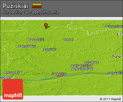 Physical Panoramic Map of Pužiškiai