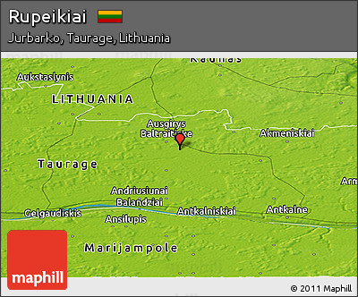 Physical Panoramic Map of Rupeikiai