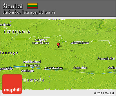 Physical Panoramic Map of Šiauliai