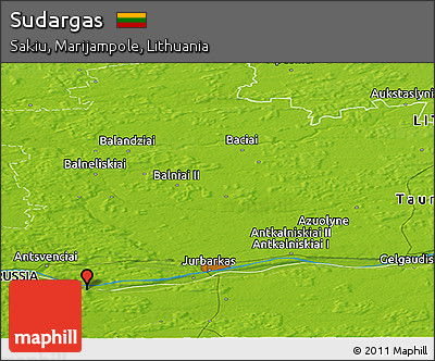 Physical Panoramic Map of Sudargas