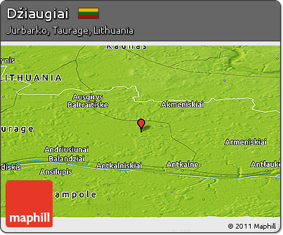 Physical Panoramic Map of Džiaugiai