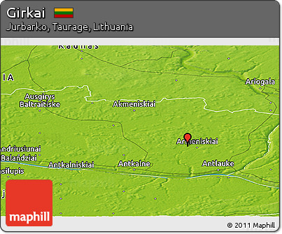 Physical Panoramic Map of Girkai