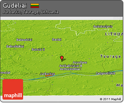 Physical Panoramic Map of Gudeliai