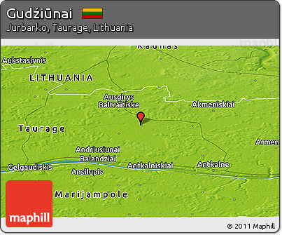 Physical Panoramic Map of Gudžiūnai