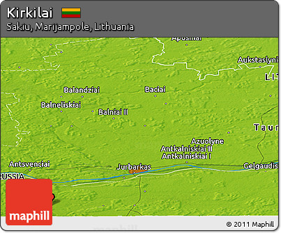 Physical Panoramic Map of Kirkilai