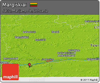 Physical Panoramic Map of Margiškiai