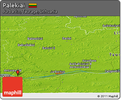 Physical Panoramic Map of Palėkiai
