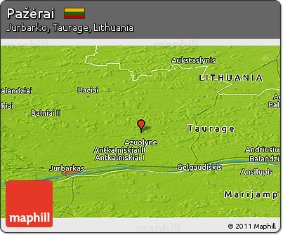 Physical Panoramic Map of Pažėrai
