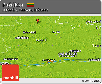 Physical Panoramic Map of Pužiškiai
