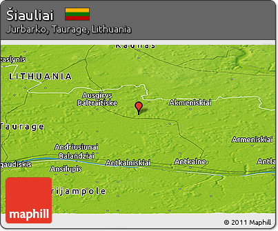 Physical Panoramic Map of Šiauliai