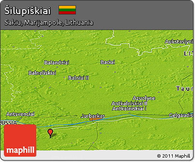 Physical Panoramic Map of Šilupiškiai