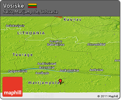 Physical Panoramic Map of Vosiškė