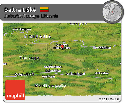 Satellite Panoramic Map of Baltraitiškė
