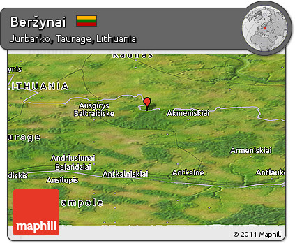 Satellite Panoramic Map of Beržynai