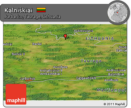 Satellite Panoramic Map of Kalniškiai