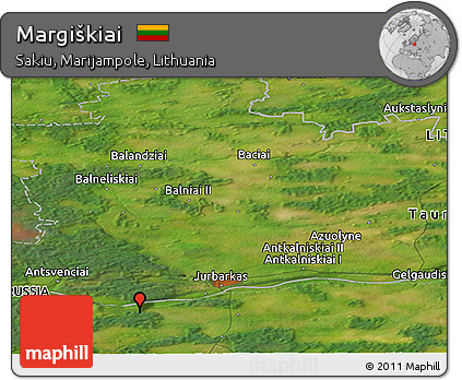 Satellite Panoramic Map of Margiškiai