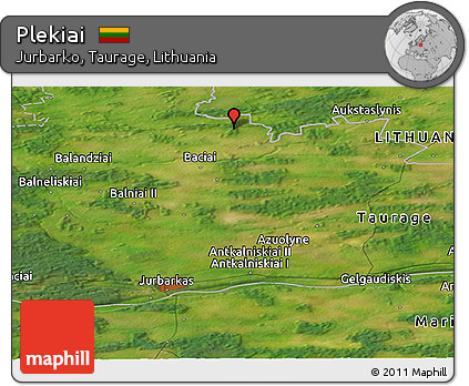 Satellite Panoramic Map of Plekiai