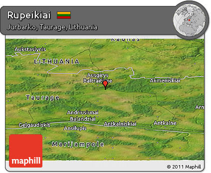 Satellite Panoramic Map of Rupeikiai
