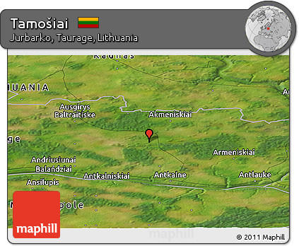 Satellite Panoramic Map of Tamošiai