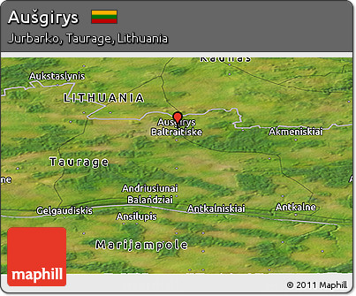 Satellite Panoramic Map of Aušgirys