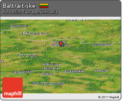 Satellite Panoramic Map of Baltraitiškė